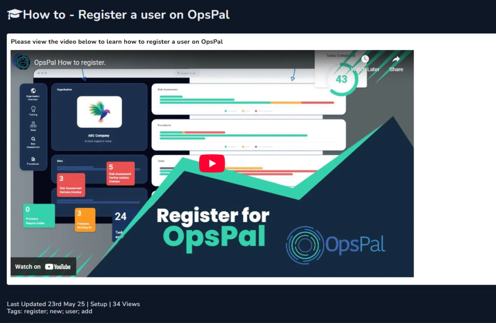 OpsPal support 24/7 365 days per year